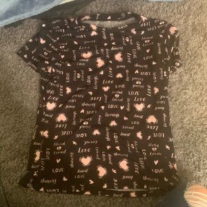 Never work pink and black shirt